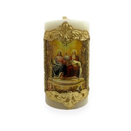 Holy Trinity Cirio Paschal Candle Prayer Santisima Trinidad Vela 3" x 1.75" Cirio Pascual