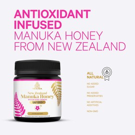 TURNER Certified Raw New Zealand Manuka Honey with UAF1000+ (8.8oz/250g) 1000x More Power, Greatest Gift to Support Everyday Wellness, Natural Probiotic, Prebiotic, Antioxidant Superfood, 1 Jar