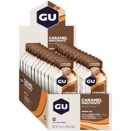 GU Energy Original Sports Nutrition Energy Gel, 24-Count, Caramel Macchiato