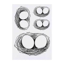 4 x 'Bird Nest' Temporary Tattoos - Water Resistant, Skin-Safe, Non-Toxic Transfers, Mixed Sizes (TO00082152)