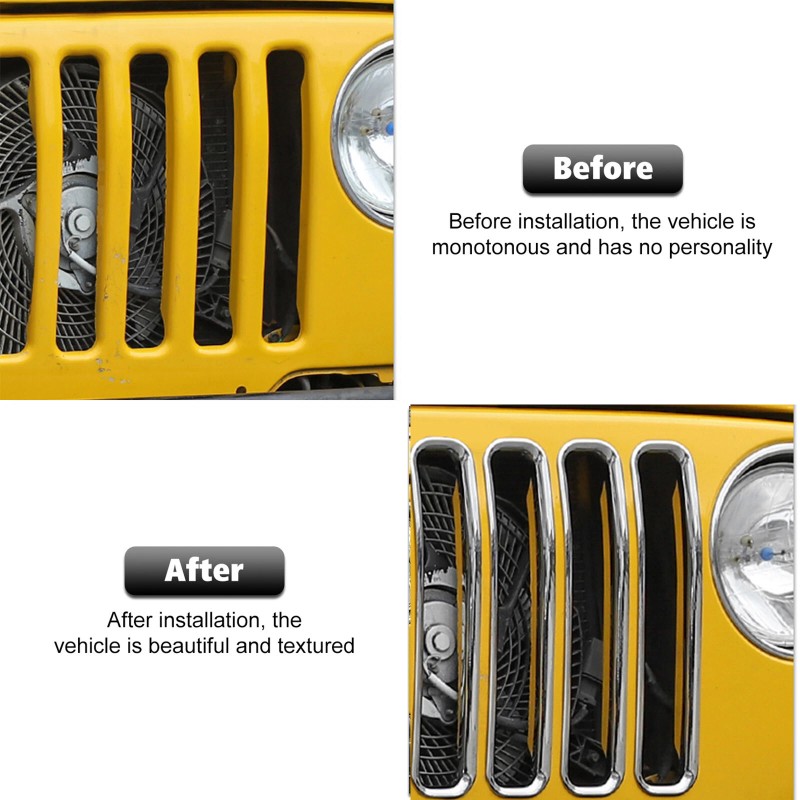 Savadi-Car 7x Front Grill Grille Insert Mesh Trim Kit for