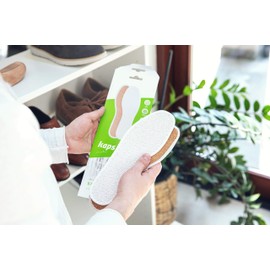 Pack de 6 Pares de Plantillas para Zapatos, de Corcho Natural y Tela de Paño, Plantillas Superligeras para Zapatos para Hombres y Mujeres, Varios Tamaños, Cork Frotte de Kaps (MX M15/US M13/46 EUR)