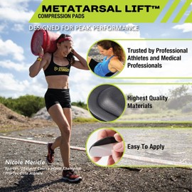 Pro-Tec Athletics - almohadillas para orejas de compresión para elevación metatarsiana, color negro, talla M