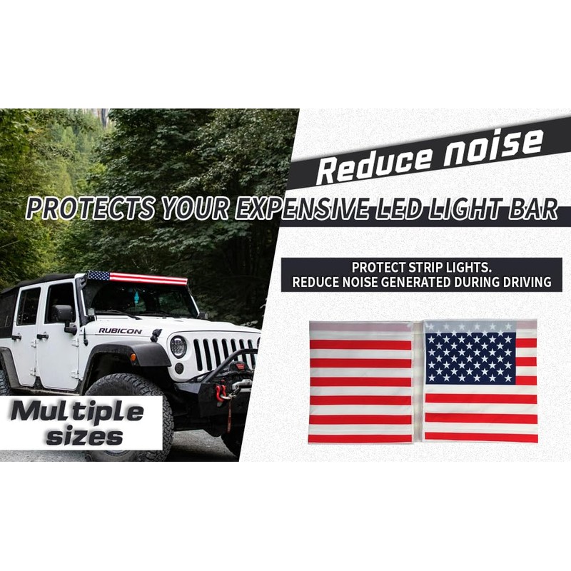 52 Inch Universal LED Light Bar Silencer Cover, American Flag