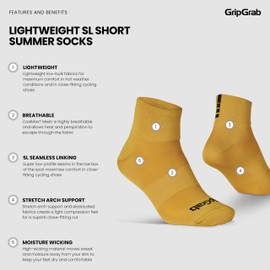 GripGrab Lightweight SL Single and Multipack Performance Summer Cycling Socks Eyecatching Design 2 Lengths Bike Sock