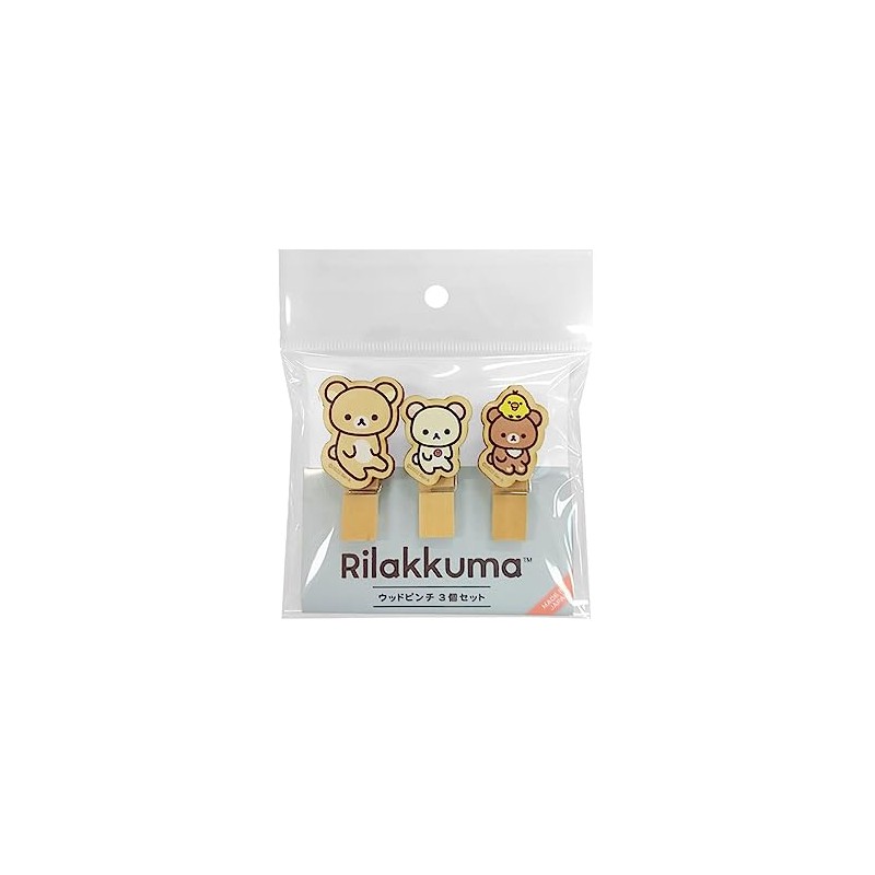 Rilakkuma RK481A Wood Pinch Set of 3 (Sitting)