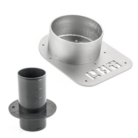 LST Hot Air Duct Diameter 60 mm Wall Floor Auxiliary Heater Double Connection Installation Flange Set Grey