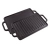 Victoria Rectangular Cast Iron Griddle. Double Burner Griddle, Reversible Griddle