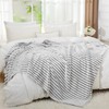 DKRUW Plush Fleece Throw Blanket Black and White 3D Ribbed
