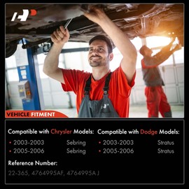 A-Premium - Hydraulic Power Steering Rack and Pinion Compatible with Chrysler Sebring 2003/2005-2006 & Dodge Stratus 2003/2005-2006, 2.0L 2.4L, Replace# 4764995AJ