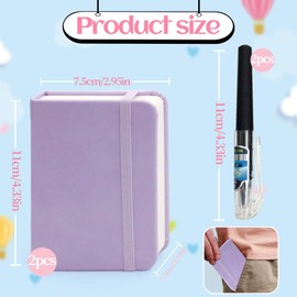 SI SEN 2er-Pack Taschennotizbücher, Mini-Notizbücher und kleine Hardcover-Notizbücher zum Schreiben und Notieren (Lila)