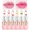 6Pcs Crystal Clear Flower Jelly Lipstick Set Long Lasting Moisturizing