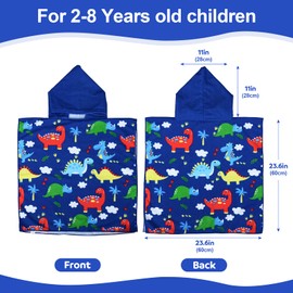 Children's Bath Towels with Hood, Microfibre Poncho Towel Children's Beach Towels Swimming Pool Towel Bath Towel Bath Towel Bathrobe for Girls, Boys Toddlers 2-8 Years Old