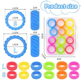 Sensory Toy, Pack of 12 Fidget Rings for Children Adults, Anti-Stress Toy for Children with Autism, Anti-Stress Rings for Relief of Anxiety and ADHD