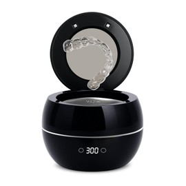 AMDISI Ultrasonic Retainer Cleaner Machine Denture Cleaning Pod Portable Night Guard Cleaner for Mouth Guards, Jewelry Cleaner with Digital Timer, Dual Cleaning Mode