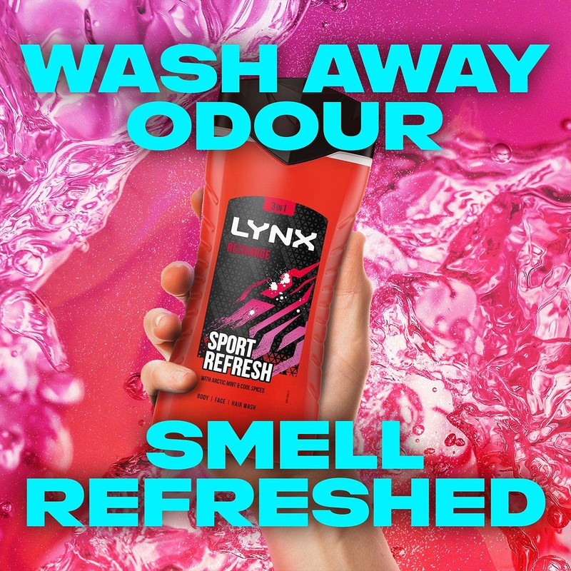 Lynx Recharge Shower Gel 3 in 1 Sport Refresh with