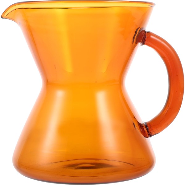 Yellow Glass Coffee Carafe 300Ml, Mini Coffee Server Kettle for