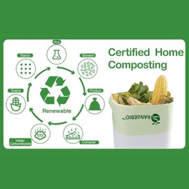 OrangeBio 3 Gallon Compostable Trash Bags, 100 Count, Food Grade, Plant-based, Biodegradable, Leak-proof, Tear-resistant, Dishwasher Safe