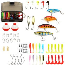 Kilitn Fishing Lures Kit, 152-Piece Tackle Box with Crankbait, Swimbait, Topwater Lure, Soft Bait, Hooks, Jigs, Crankbait Snaps, Fishing Bait Lure Gear Kit for Bass Freshwater Saltwater