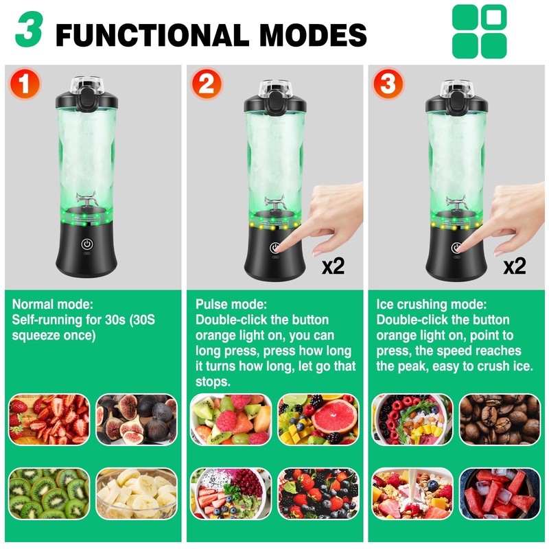 Personal Blender 6 Blades Portable Blender Mini Blender for Shakes