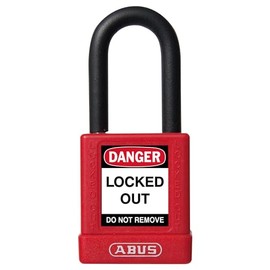 ABUS 74/40 Safety Lockout Tagout Padlock, Red, Sequential Key Codes Per Order