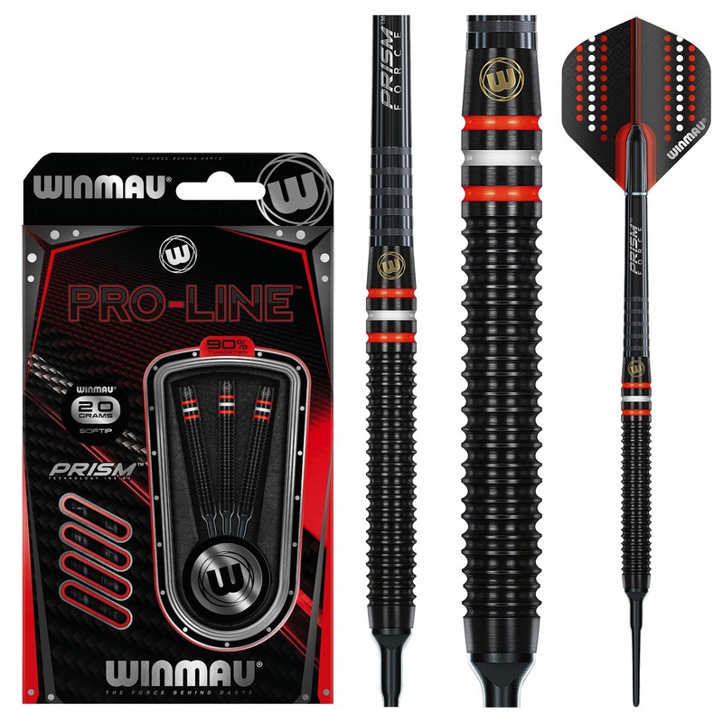 WINMAU Pro-Line Tungsten Softip Dart Set 20 gram with Prism