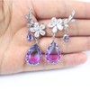 JA.S.JR Crystal Teardrop Earrings Silver Dangle Earrings for Women Ear