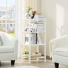 YUFAM 4 Tier Tall Wooden Bookshelf with Storage - Small