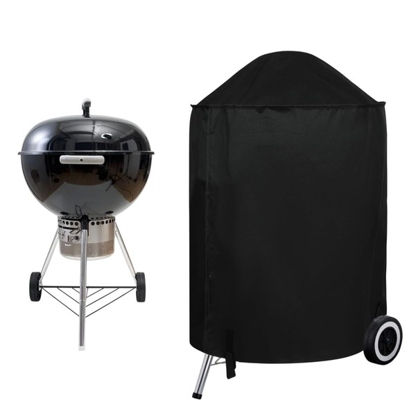 Grillabdeckung, robuste Grillabdeckung, 210D Oxford-Gewebe, runde Outdoor-Grillabdeckung, BBQ-Grillabdeckung, winddicht, UV-beständig,