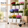 3-Tier Metal Flower Cart Display Stand with 9 Buckets, Flower