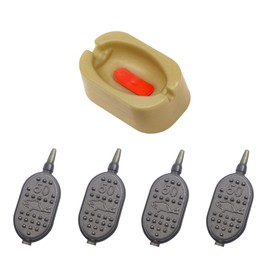 OFXDD Carp Fishing Method Feeder Set - Rubber Release Bait Holder & 4 Pcs Feeders for Fishing, 50 g - Carp Fishing Equipment