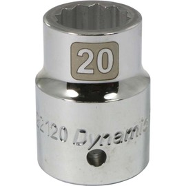 Dynamic Tools 3/4" Drive 12 Point Metric, 20mm Standard Length, Chrome Finish Socket