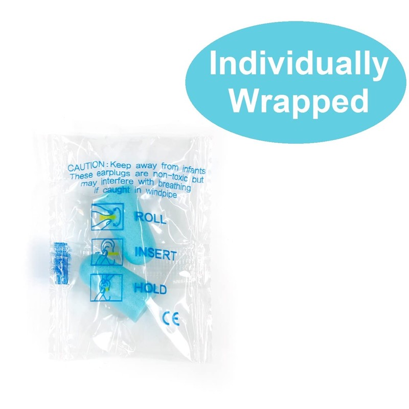Quality Foam Blue Earplugs - 50 Pairs Bulk Pack, 32db