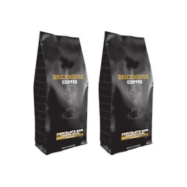 Brickhouse Chocolate Bar Flavored Ground Coffee – Candy-Inspired Blend with Notes of Caramel, Chocolate, Nougat & Peanuts, 100% Arabica, 2-Pack (12oz Bags)