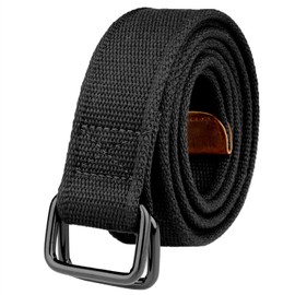 Drizzte Men's Belt Plus Size 100-190 cm Comfortable Fabric Belt Black Men's Belt, black