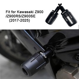 Black CNC Frame Sliders Fit for Kawasaki Z900/Z900RS/Z900SE (2017-2025) - Motorcycle Crash Protector Engine Guard