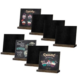 8 Stück Holz Kreidetafel Klein, Mini Kreidetafel mit Ständer Holz Klein Tafel zum Beschriften Tischaufsteller mit Holzsockel ​für Hochzeitsdek Preisschilder Platzkarten Kreidetafel für Geburtstag