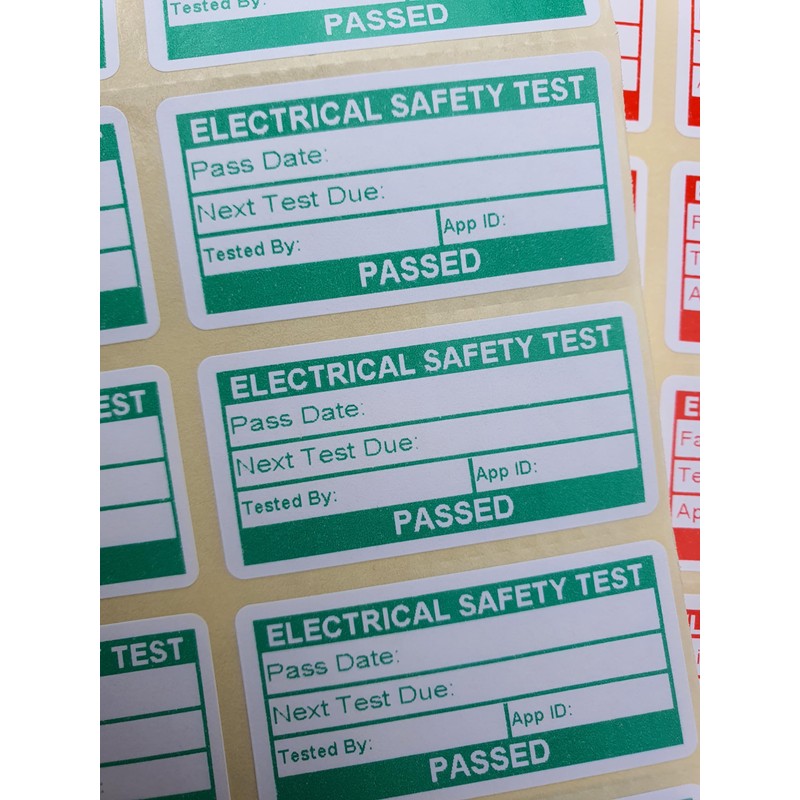 PAT Testing Stickers. 600 Pass / 60 Fail. Portable Appliance