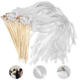 Wedding Wands with Bell, Pack of 30 White Wedding Walls, Romantic Wands Ribbons Wedding, Magic Wands Wedding Streamers for Weddings, Birthdays, Parties, Holiday Parties, Christmas