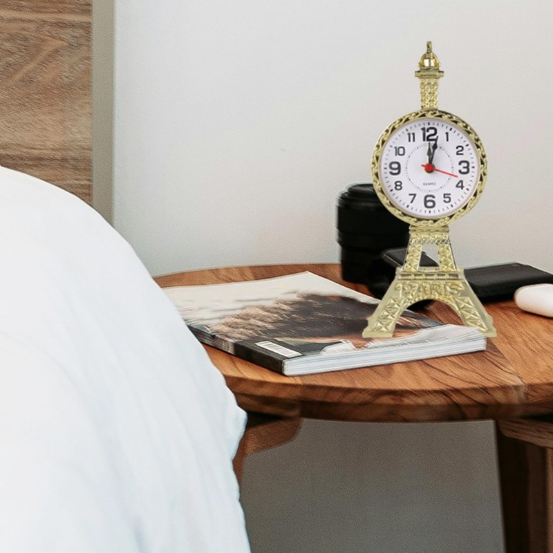 AOKWAWALIY Alarm Clock Ornaments Paris Building Model Metal Eiffel Tower