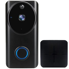 Timbre Inalambrico WIFI Videoportero Inteligente con Cámara de Seguridad Full HD 1080p Aprueba de Agua IP54. Incluye campanilla Interior Inteligente I