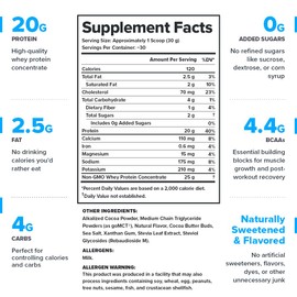 LEGION Whey Protein Powder - Naturally Flavored Whey Protein Concentrate with BCAAs - Supports Muscle Growth & Recovery, Gluten Free, No Added Sugar Protein Powder - Chocolate Flavor (30 Servings)