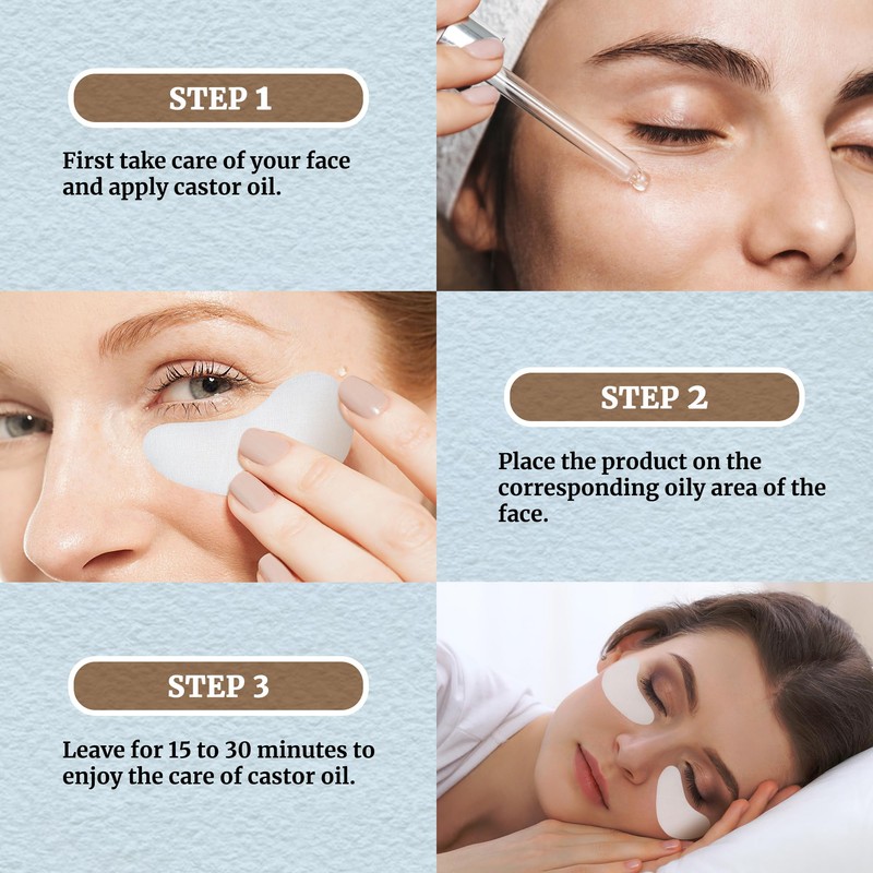 80Pcs Castor Oil Pack Patches for Eyes, Highly Absorbent Castor