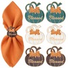 Thanksgiving Pumpkin Gold Napkin Rings Set of 6, Thanksgiving Table