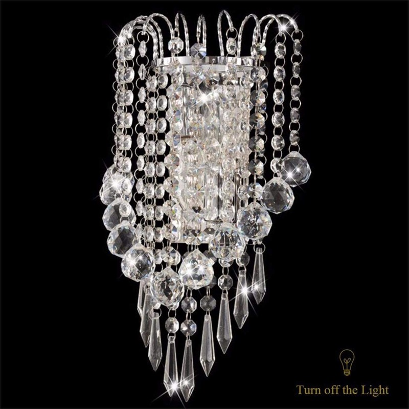 XIHOME Crystal Wall Light with Crystal Balls Drops Decorative Chrome
