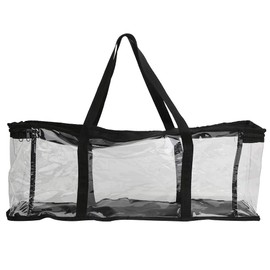 Bolsa de Transporte Transparente para Colección de Libros de CD, Organizador de Almacenamiento de Gran Capacidad, Bolsas Móviles Portátiles con Asa, Organizador de PVC de Tela