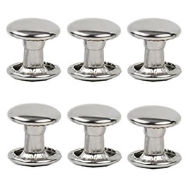 300sets Stainless Steel Leather Rivets Double Cap Rivet Tubular Metal Studs Repairs Decoration Craft Accessories for Leather Craft Clothes Shoes Bags Belts (6mm Silver)