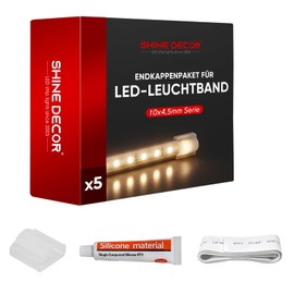 Shine Decor End Cap Pack of 5 for AC 220 V 230 V Flexible 10 x 4.5 mm LED Light Rope
