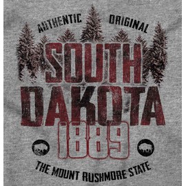 South Dakota Rugged Outdoor Adventure Womens Top Junior Graphic Tee Sport Grey