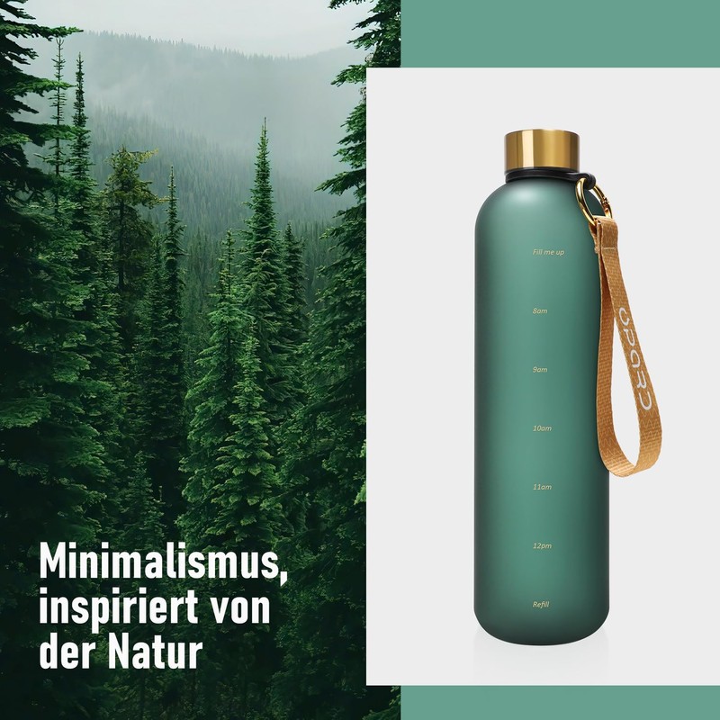 Opard Drinking Bottle 1 L / 800 ml, Suitable for